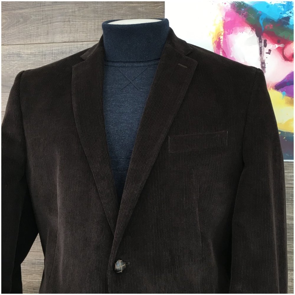 Ralph Lauren Mens Blazer Sport Coat Two Button‎ Corduroy Jacket Size 46R Casual - Picture 2 of 13